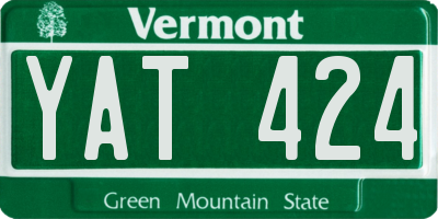 VT license plate YAT424