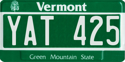 VT license plate YAT425