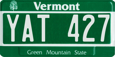 VT license plate YAT427
