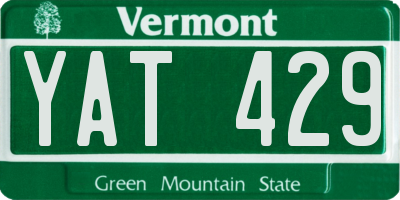 VT license plate YAT429