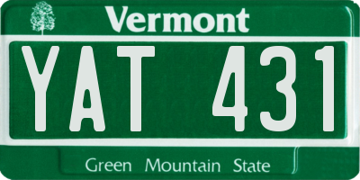 VT license plate YAT431