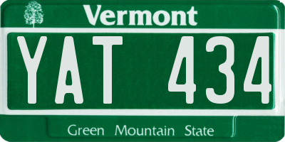 VT license plate YAT434