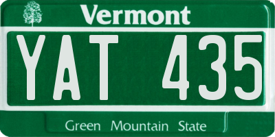 VT license plate YAT435