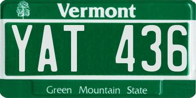 VT license plate YAT436