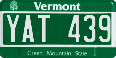 VT license plate YAT439