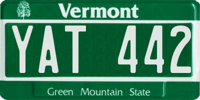 VT license plate YAT442