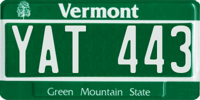 VT license plate YAT443