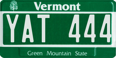 VT license plate YAT444