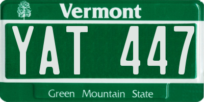 VT license plate YAT447