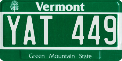 VT license plate YAT449