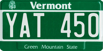 VT license plate YAT450