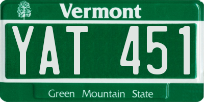 VT license plate YAT451