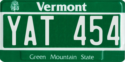 VT license plate YAT454