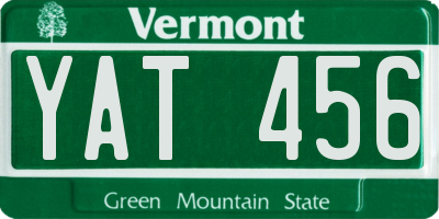 VT license plate YAT456