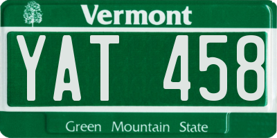 VT license plate YAT458