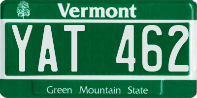 VT license plate YAT462