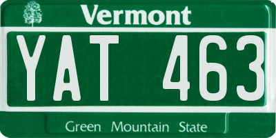 VT license plate YAT463
