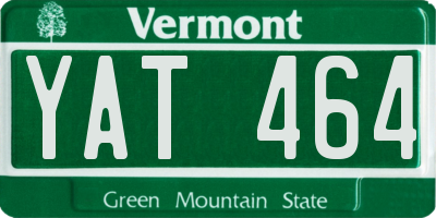 VT license plate YAT464