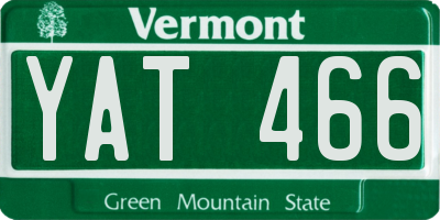 VT license plate YAT466