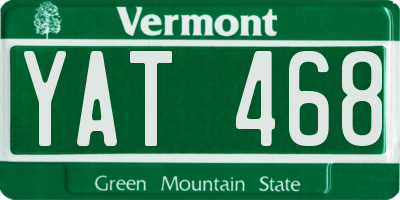 VT license plate YAT468