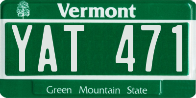 VT license plate YAT471