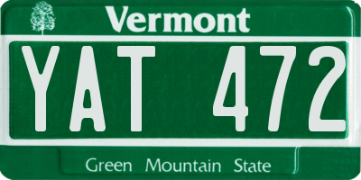 VT license plate YAT472