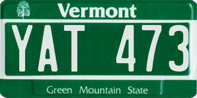 VT license plate YAT473