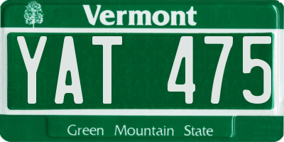 VT license plate YAT475