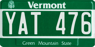 VT license plate YAT476
