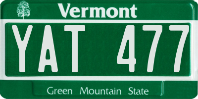 VT license plate YAT477