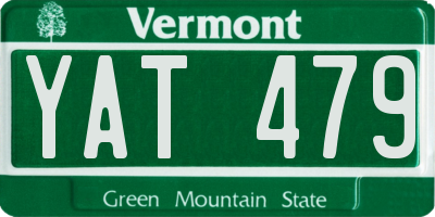 VT license plate YAT479