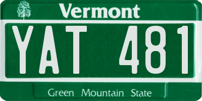 VT license plate YAT481