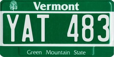 VT license plate YAT483
