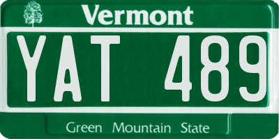 VT license plate YAT489