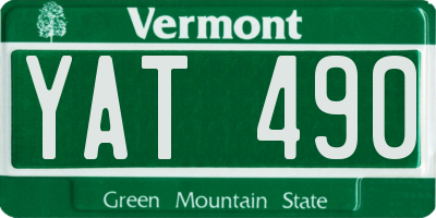 VT license plate YAT490