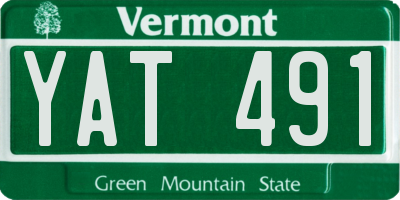 VT license plate YAT491