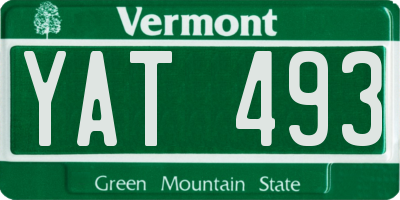 VT license plate YAT493