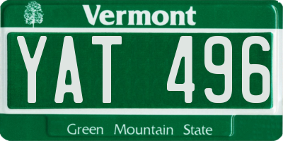 VT license plate YAT496