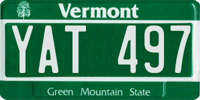 VT license plate YAT497