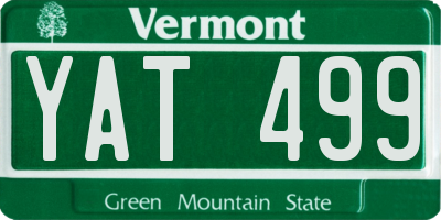 VT license plate YAT499