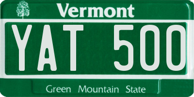 VT license plate YAT500