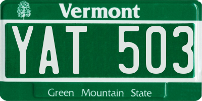 VT license plate YAT503