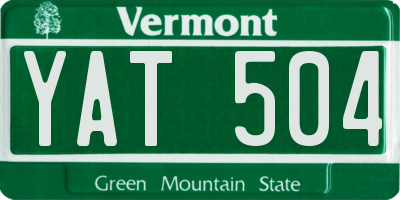 VT license plate YAT504
