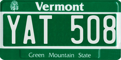 VT license plate YAT508
