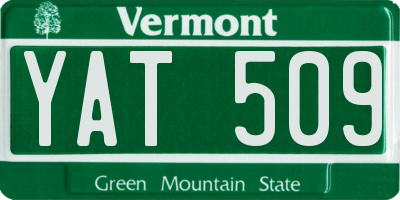 VT license plate YAT509