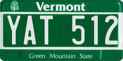 VT license plate YAT512