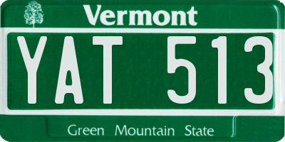 VT license plate YAT513
