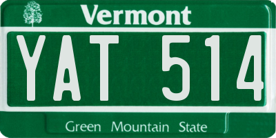 VT license plate YAT514