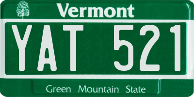VT license plate YAT521