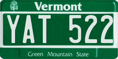 VT license plate YAT522